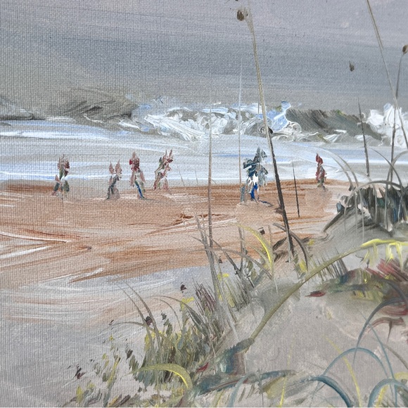 Vintage Original Beachscape by Artist John Szekes 20 x 16 Unsigned Incomplete - Picture 2 of 11